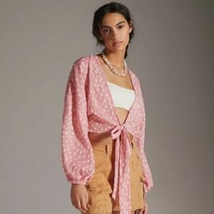 Anthropologie Tie Front Top